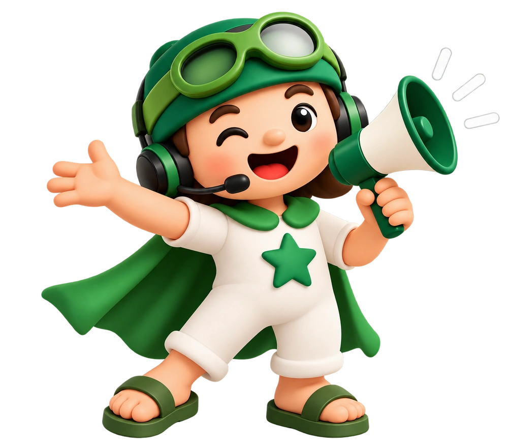 Hey EnsAI mascot with megaphone